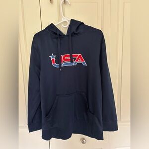 Rangers By Rz Outdoorsy USA Navy Blue Hoodie Front Pocket Drawstring Men Size L